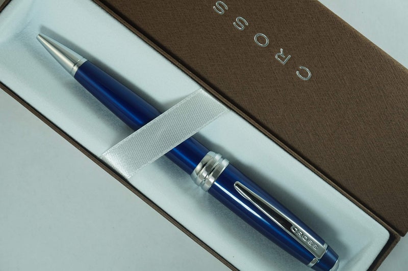 Cross Executive Companion with Diamond Cut Multi-groove Signature Center Ring Bailey Midnight Blue BallPoint Pen - Image 2